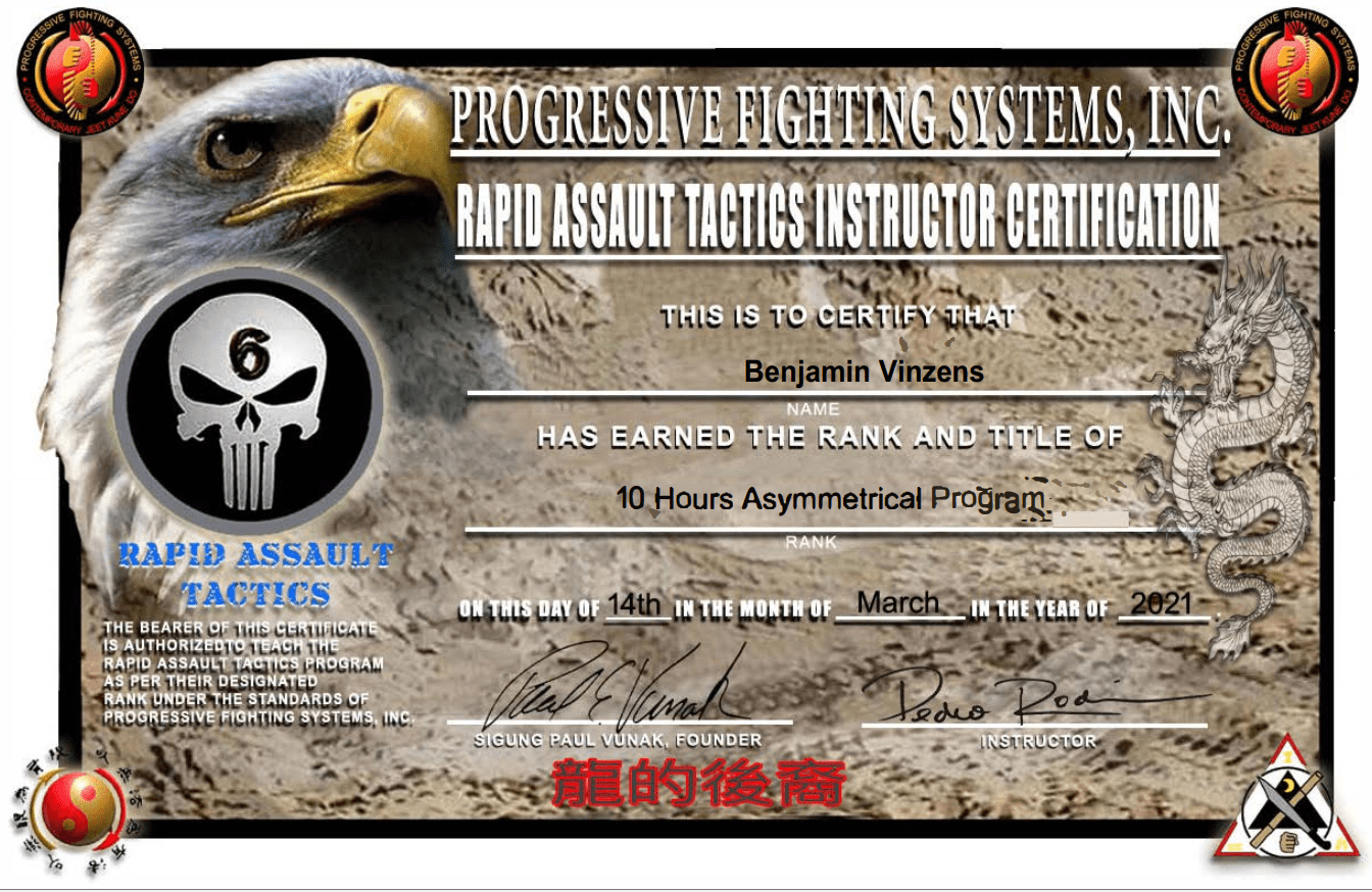 Fortbildungsnachweis Progressive Fighting Systems