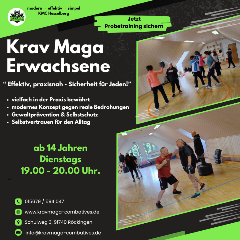 Informationsgrafik zum Erwachsenentraining bei KMC Hesselberg